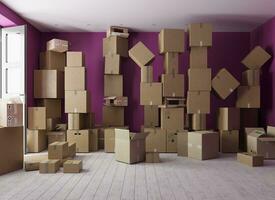 a room with a huge number of boxes. photo