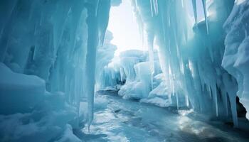 ai generado resumen azul hielo cristal refleja naturaleza congelado frescura generado por ai foto