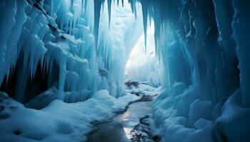 ai generado resumen azul hielo cristal refleja naturaleza congelado frescura generado por ai foto