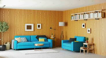 modern living room interior 3d photo