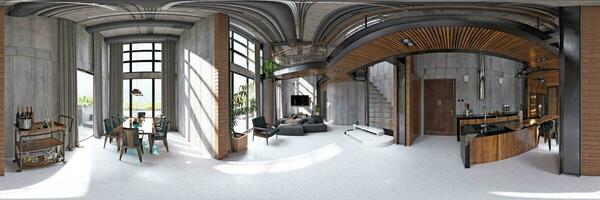 360 panorama of the living interior. photo