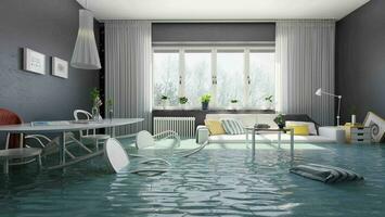 Flooding living interior photo