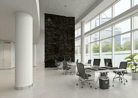 modern office interior with rock feature photo