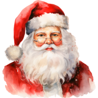 ai généré Noël aquarelle illustration de Père Noël claus dans traditionnel costume png