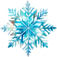 AI generated Christmas watercolor snowflake illustration with unique pattern png