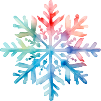 AI generated Christmas watercolor snowflake illustration with unique pattern png