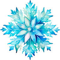 ai gegenereerd Kerstmis waterverf sneeuwvlok illustratie met uniek patroon png