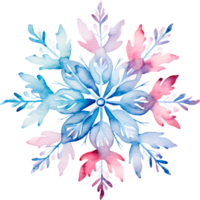 AI generated Christmas watercolor snowflake illustration with unique pattern png