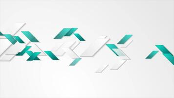 Turquoise and grey tech geometric abstract motion background video