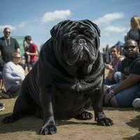 AI generated black giant pug photo