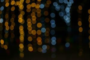 Christmas concept 2024 Bokeh background of lights from Christmas tree decorations in celebration photo