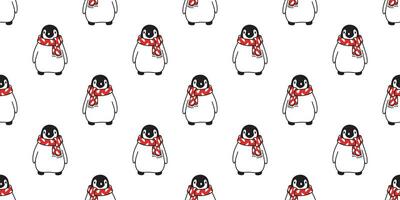 penguin seamless pattern Christmas vector Santa Claus birthday scarf isolated repeat wallpaper tile background cartoon illustration design