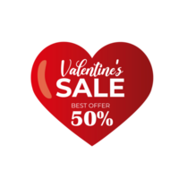 valentines day sale banner template typography and hearts decoration for flyers, poster, web, banner, and card png