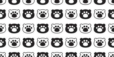 dog paw seamless pattern footprint vector polka dot french bulldog cartoon scarf isolated repeat wallpaper tile background illustration doodle black design