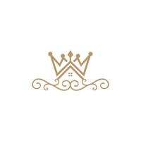 house crown logo design vector