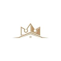 house crown logo design vector