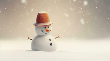 AI generated Snowman Isolated on the Minimalist Background photo