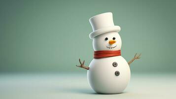 AI generated Snowman Isolated on the Minimalist Background photo