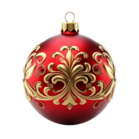 AI generated Red christmas ball ornaments png