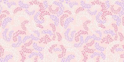 Seamless pattern  with vector hand drawn abstract, tiny, artistic branches.  Cute pastel print on light pink  background. Template for design, fashion, textile, fabric, wallpaper, texture