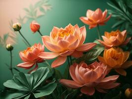AI generated Beauty Lotus Flower. Lotus Flowers for Background photo