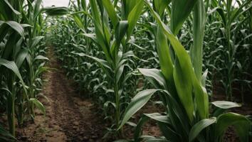 AI generated Corn Plantation, Corn Field, Maize, Closeup photo