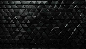 AI generated Black Triangular Background. Glossy Triangle Background. 3D Illustration photo