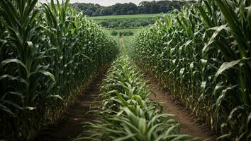 AI generated Corn Plantation, Corn Field, Maize, Landscape photo