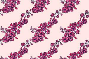 Seamless pattern with intertwining flowers. Colorful, red,  pink, abstract flowers on a light  background. Vector hand drawn flowers. Template for textile, fashion, print, surface design