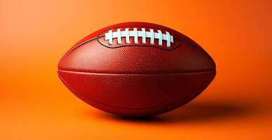 AI generated Leather American football ball on isolated background - AI generated image photo