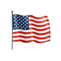 AI generated USA flag isolated on a transparent background png