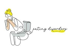 concept of eating disorder. Bulimia Nervosa art. vector