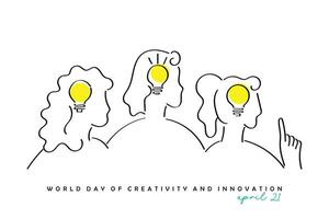 world creativity and innovation day. vector