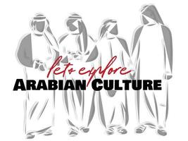 Arabian culture poster art. Arab and their rich heritage. vector