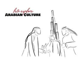 Arabian culture poster art. Arab and their rich heritage. vector