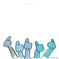 Line art character concept of Thumbs up signaling. vector