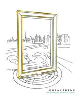 line art of dubai frame. vector