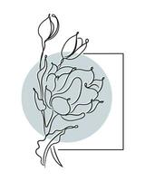 Abstract line art of rose. vector