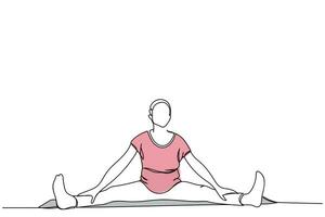 art drawing of a pregnant woman practicing yoga. vector