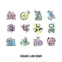 icons for bioscience and chemistry labs. vector