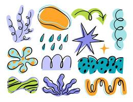 Abstract doodle elements. Hand drawn simple stylized figures vector