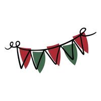 Doodle Christmas garland. Garland of flags vector