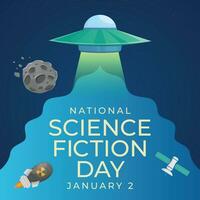 ciencia ficción celebracion vector diseño modelo para nacional Ciencias ficción día. sumergirse en futurista visuales con esta cautivador ilustración.