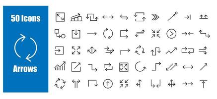 Set arrow vector icon direction symbol design. Collection web simple element isolated line shape. Navigation black button and interface sign pictogram. Outline abstract curve