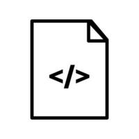 Vector line icon web document contains data from the internet coding program. File sign on the website indicates the use of HTML technology in the business software application.