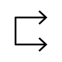 Vector line icon arrow replace pointing in one direction on a black outline. Switch and transfer of data with reverse sign on web illustration. Flip and send refund information to business transaction