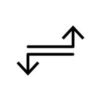 Vector line icon different direction arrow pointer graphic as a navigation element on your web page. Curved arrow vector symbolizes forward direction in business. Variation in orientation