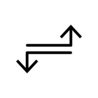 Vector line icon different direction arrow pointer graphic as a navigation element on your web page. Curved arrow vector symbolizes forward direction in business. Variation in orientation