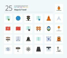 Maps  Travel 25 Flat Color icon pack including map. pointer. sync. map. traffic vector