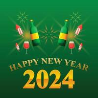 Happy New Year 2024 background. vector